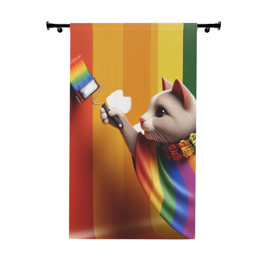 Cute Rainbow Cat Curtain!